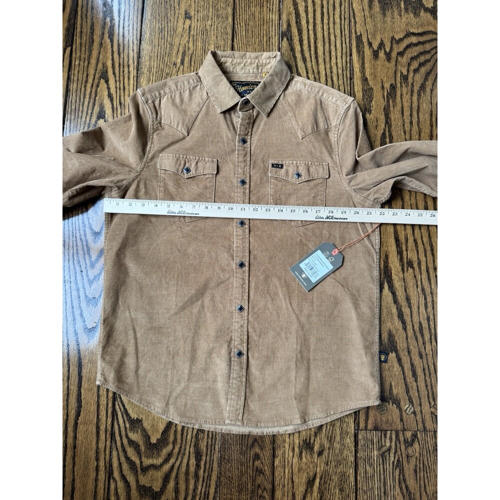 Howler Brothers Banning Corduroy Snap Shirt, Medium Duck Brown - Picture 7 of 9